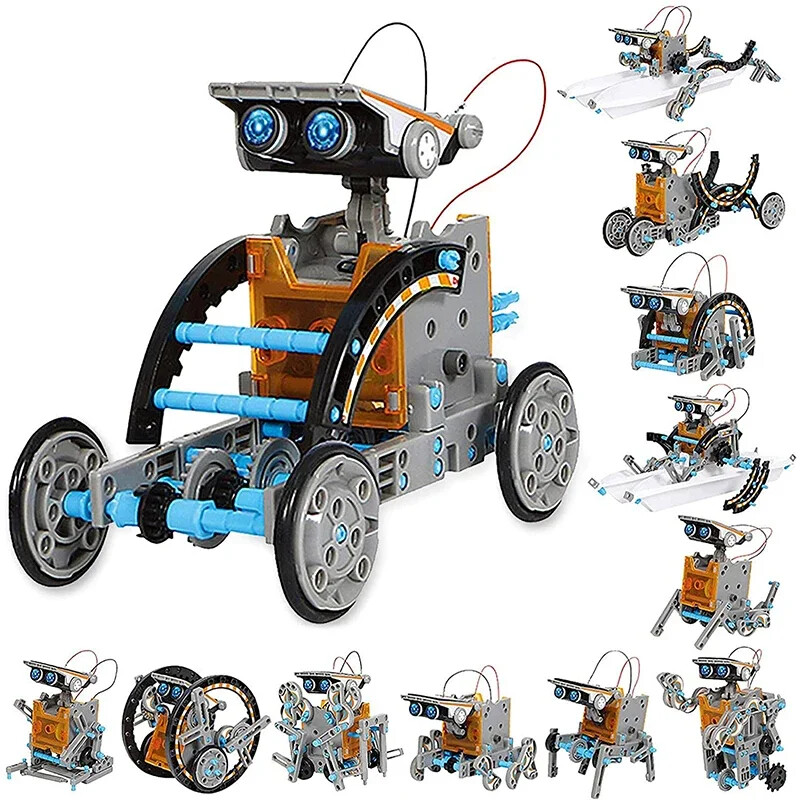 13in1 Solar Powered Robot Science Kit Building Blocks Gift for Kids Electronic