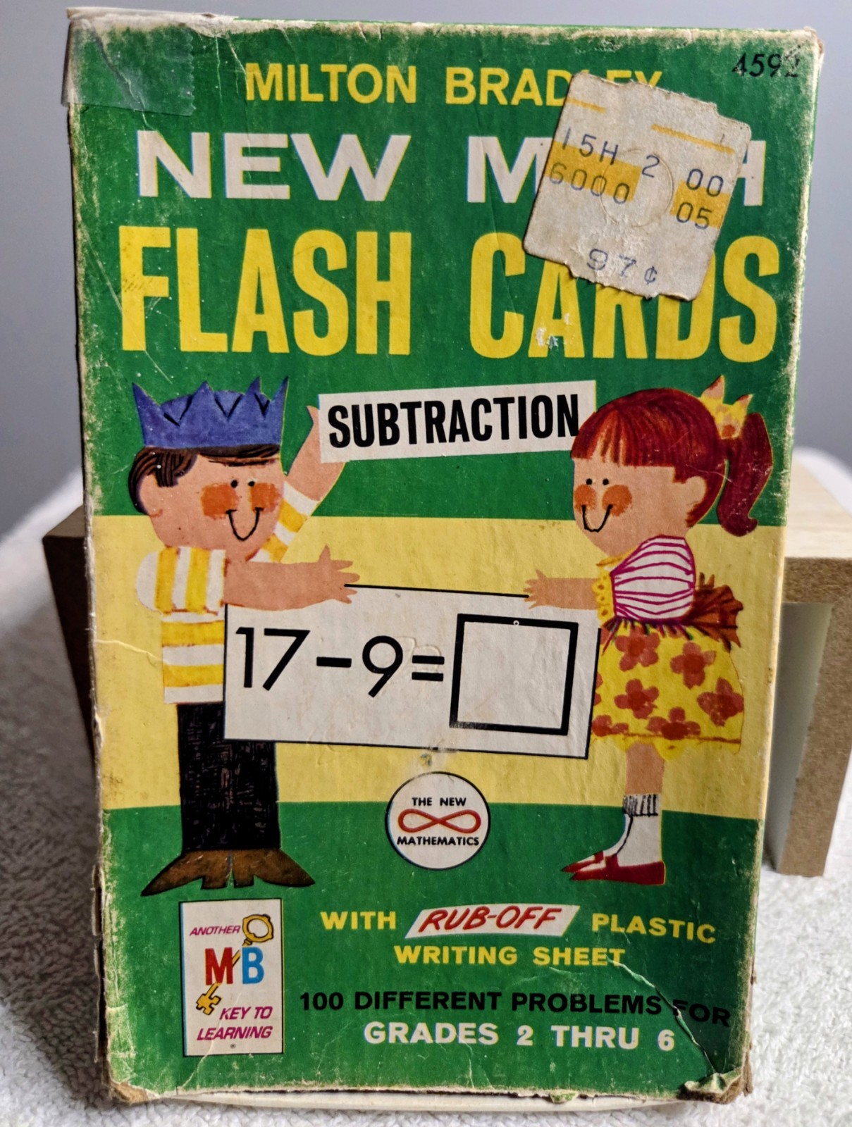​Vintage 1965 Milton Bradley New Math Subtraction Flash Cards Set #4592 Complete