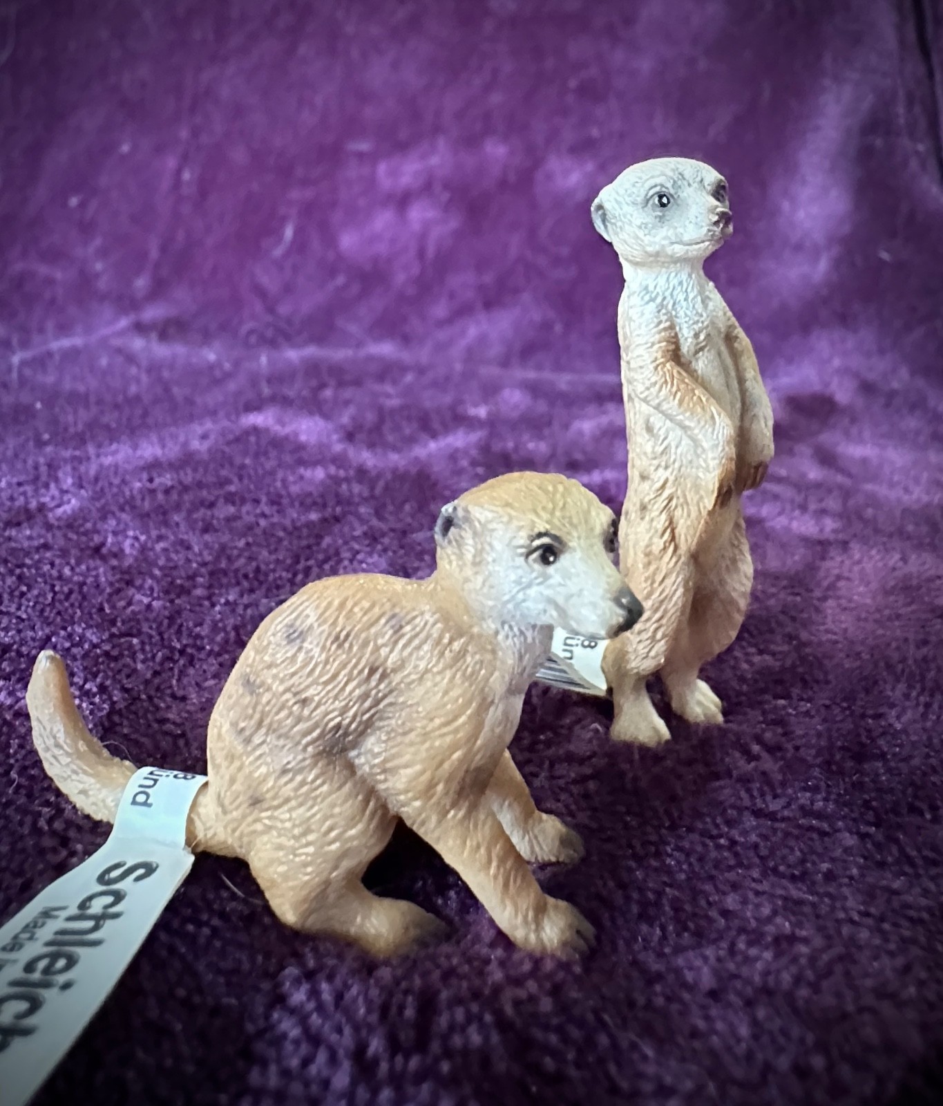 Schleich & Papo Wildlife Lot – Bobcat, Lemur w/ Baby, Meerkats – Excellent Cndtn