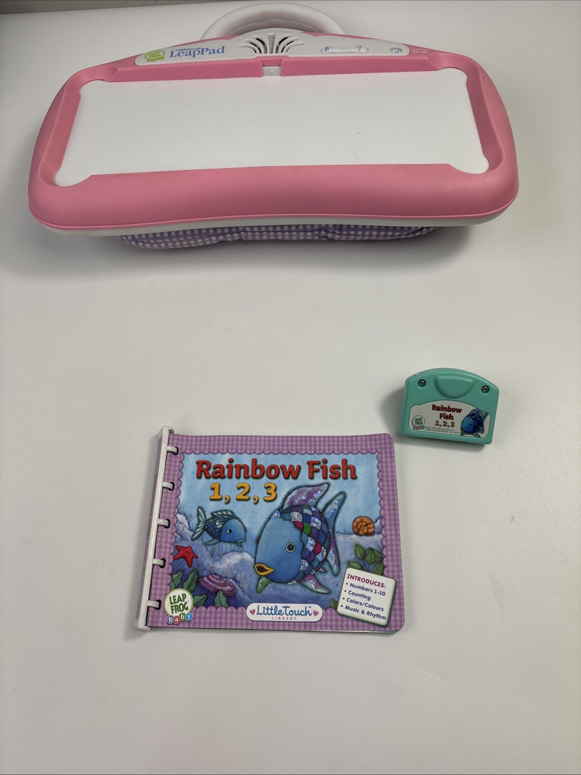 Leap Frog Little Touch Leap Pad Learning System PINK 8 Books & 7 Cartridges &Bag