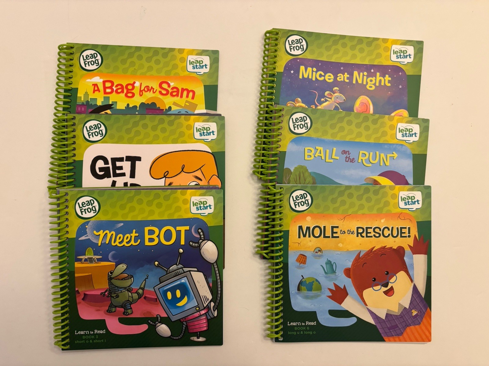LeapFrog LeapStart Learn to Read Volume 1 Book Lot 1–6 Interactive Phonics Vowel