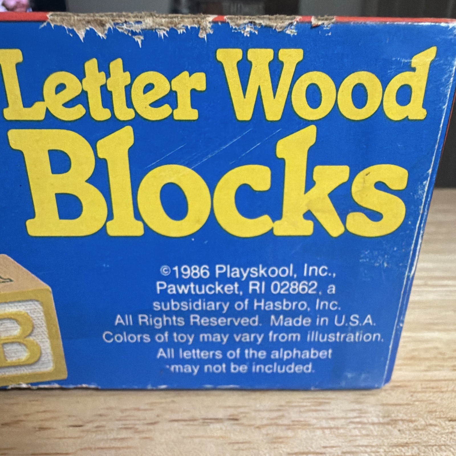 Playskool Letter Wood Blocks 16-Piece Set w/ Box 1986 MPN 226 Ages 1 1/2-5