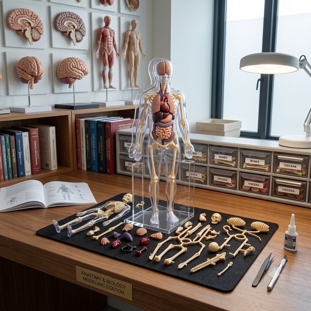 Human Anatomy Model Kit, 3D Detachable Body Parts Skeleton Viscera Organs