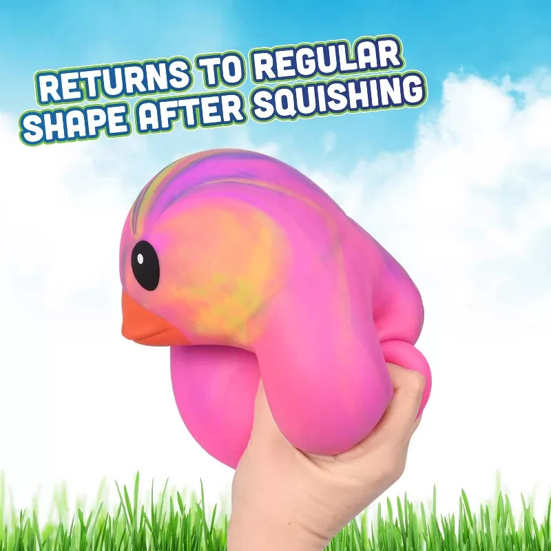 ***NEW, RARE*** Sunny Days Jumbo Squeezy Duck–Tie-Dye Squishy Stress Relief Toy