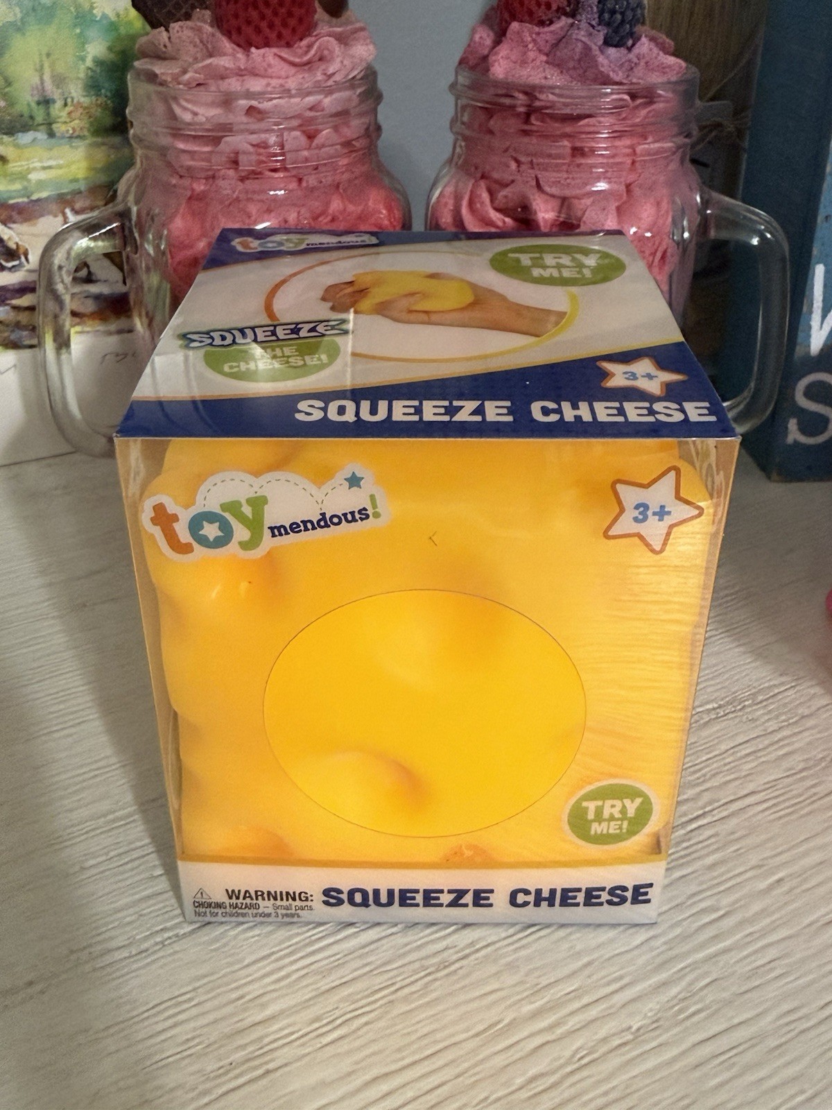Cheese Large Squishy Block Toy Stress Relief Fun From Toy Mendous SEALED New