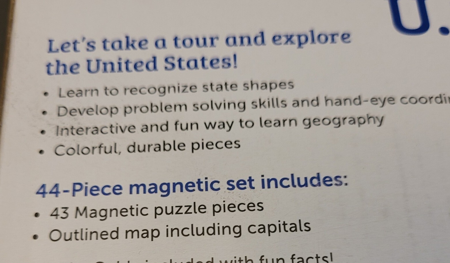 Learning Resources Magnetic US Map Puzzle Fun Geography for Kids United States
