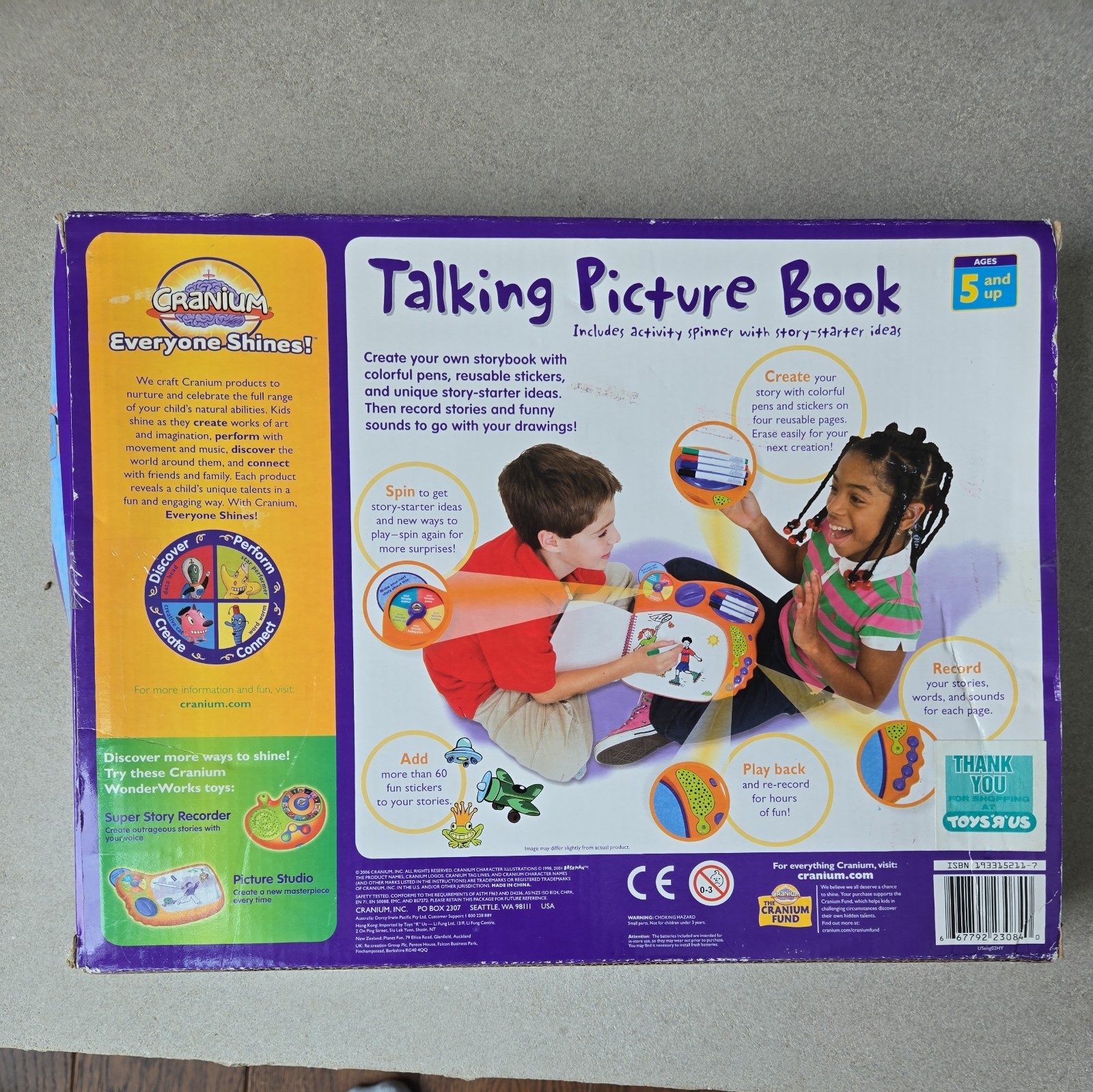 Cranium WONDER WORKS Talking Picture Book DRAW & RECORD STORIES See Description
