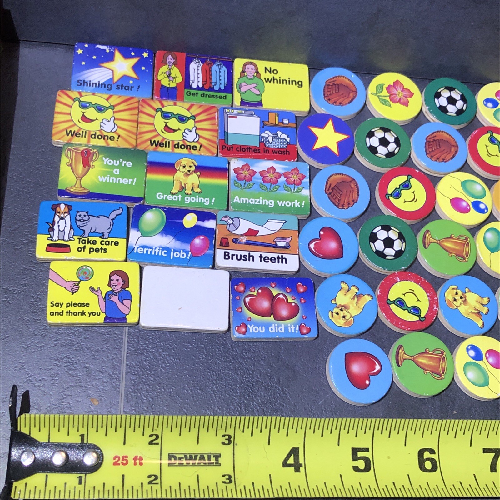 Wooden Magnetic Melissa & Doug Calendar Visual Clue Replacements tiles chores