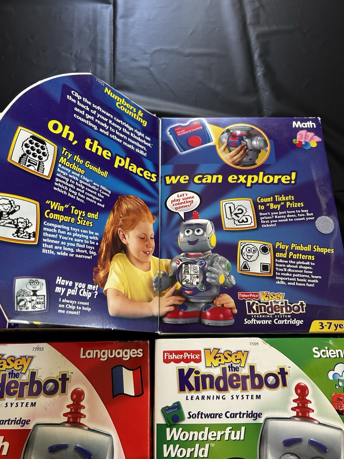 NEW Lot Fisher Price The Kinderbot Kasey Learning Robot Game Cartridges Software