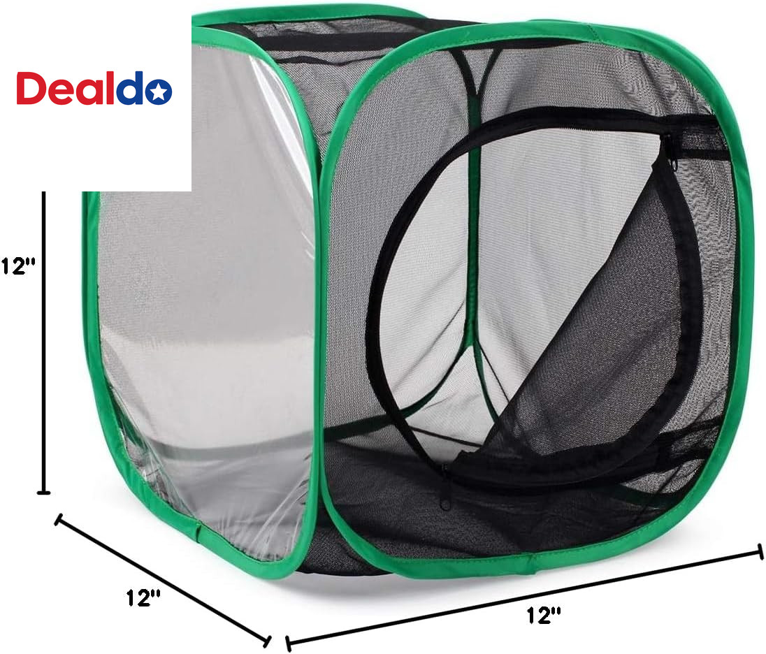 Insect and Butterfly Habitat Cage Terrarium Pop-Up 12 X 12 X 12 Inches