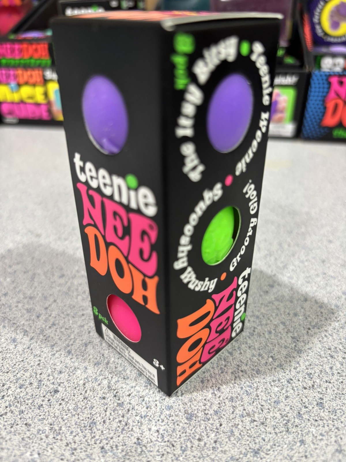 Needoh Teenie Groovy Glob 3 Pack — Purple Pink Green 100% Seller Feedback