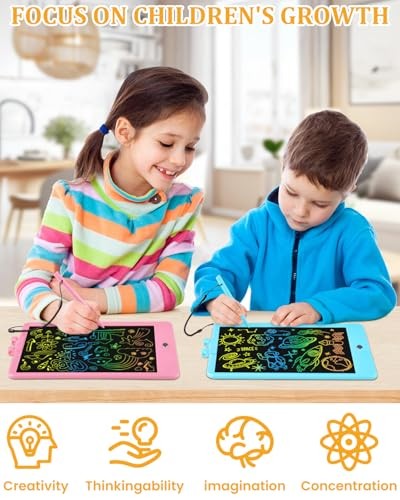 SplashNSpray Writing Tablet, 2pack LCD Drawing Tablet for Kids, Colorful