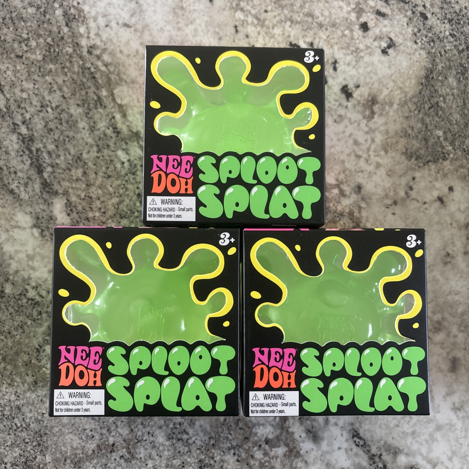 Needoh Lot Of 12 Sploot Splat Squish, Stretch, Splat Schylling Pink/Green/Blue