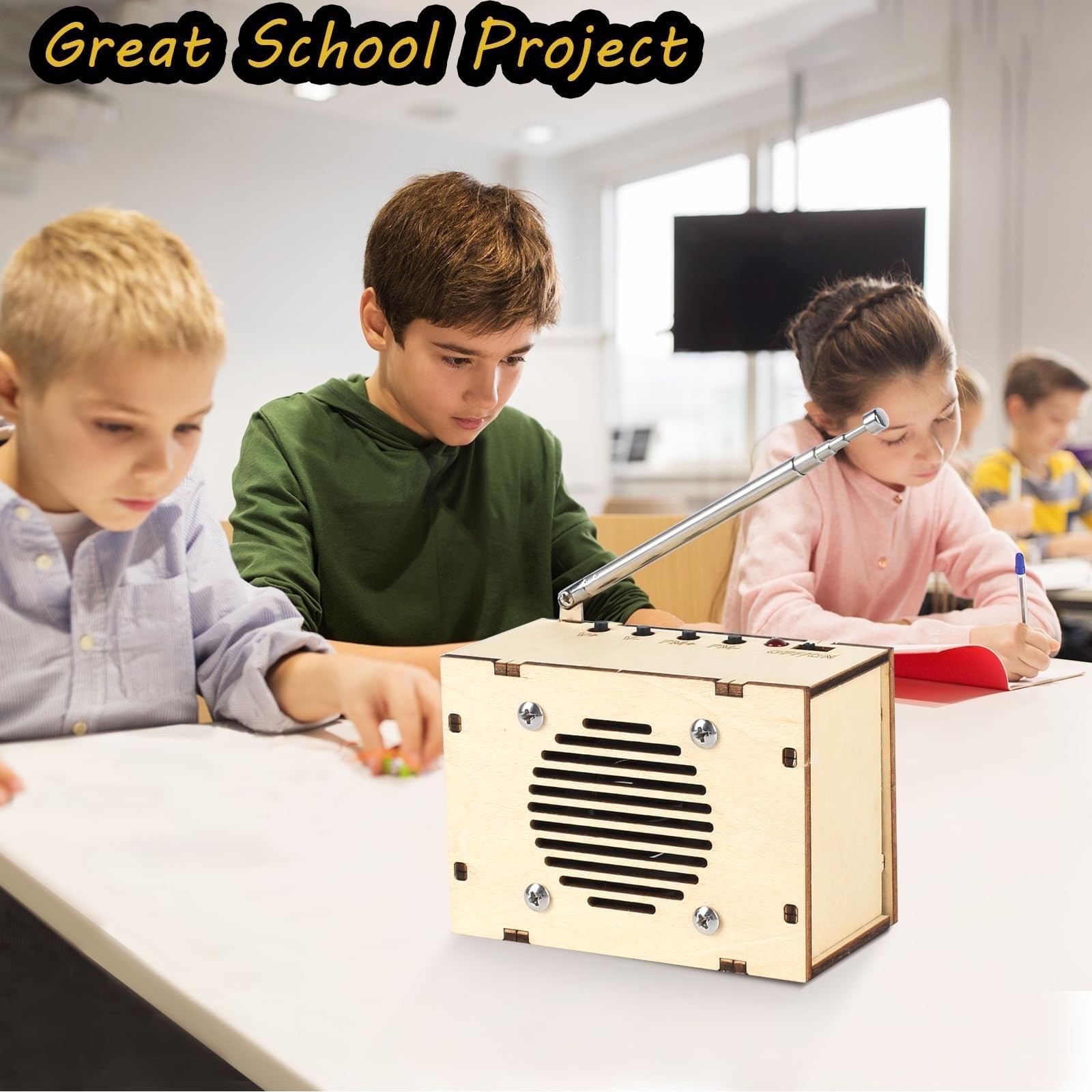 STEM Radio Kit for Kids 8-12, Build Your Own FM Radio, DIY Electronics