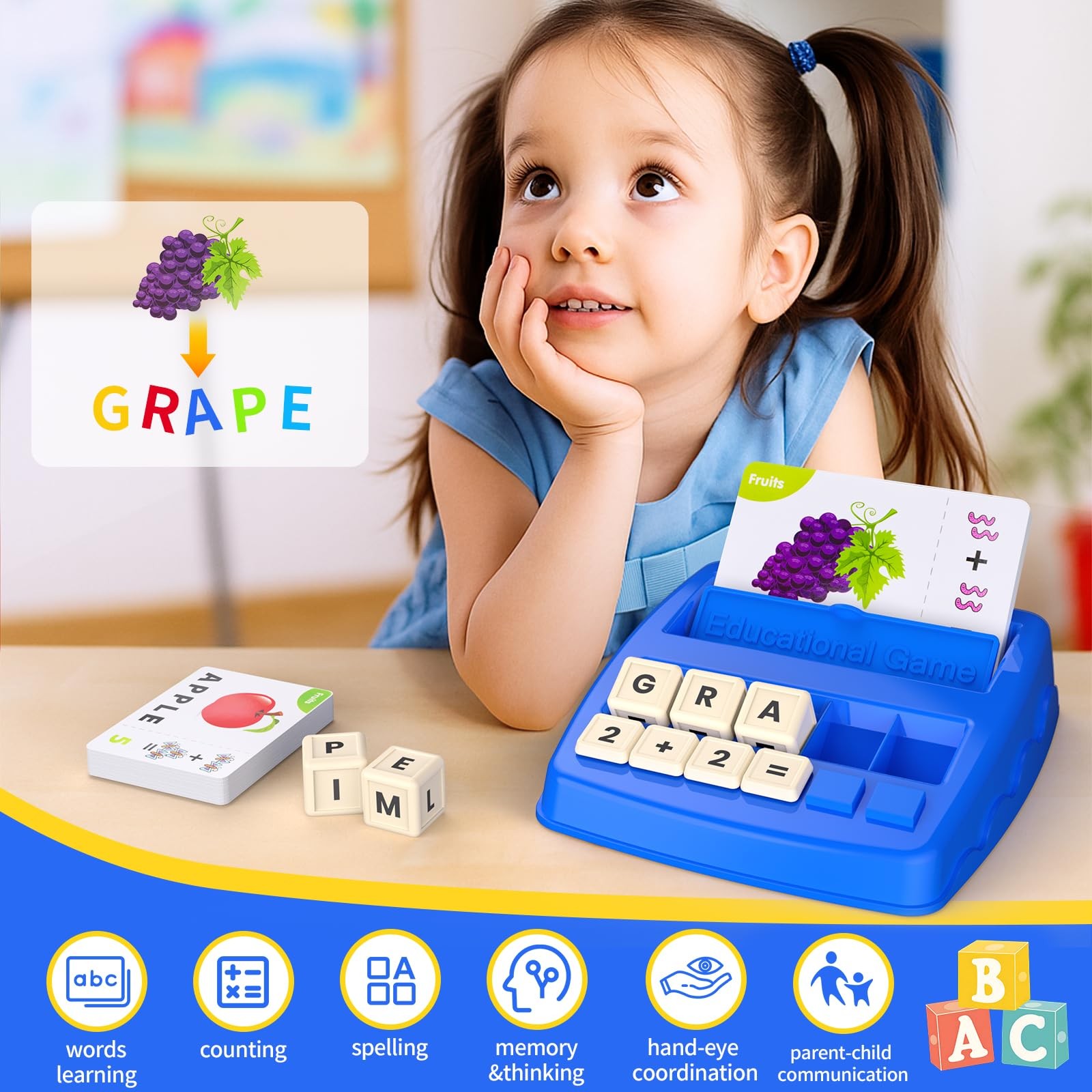 “Matching Letter Spelling Math Game for Kids Ages 3-8 | Educational Toys”