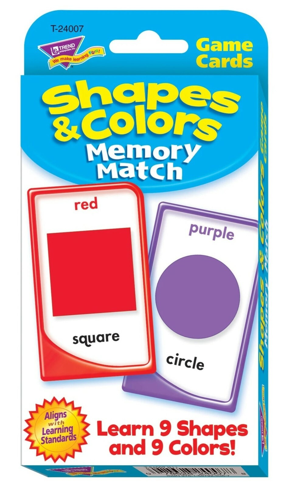 Shapes Colors Memory Match Pairs Game Flash Cards & Reward Stickers Toddlers Set