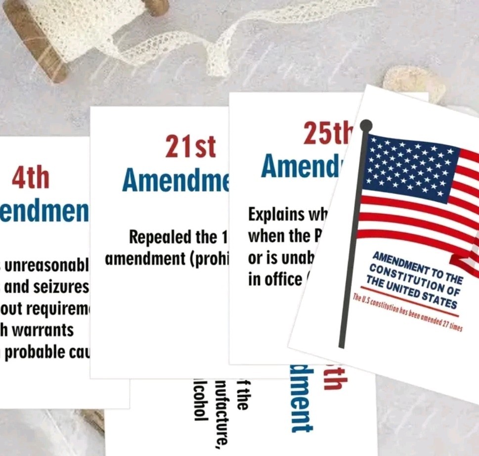 United STATES Constitution Amendments Study Flashcards Learning Aids CIVICS