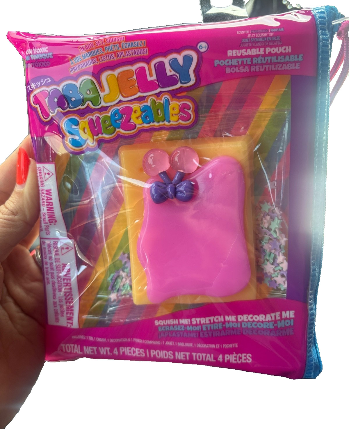 Taba Jelly Squeezeables Squishy Pink Tart Toy DIY Decor Set Pouch Scented New