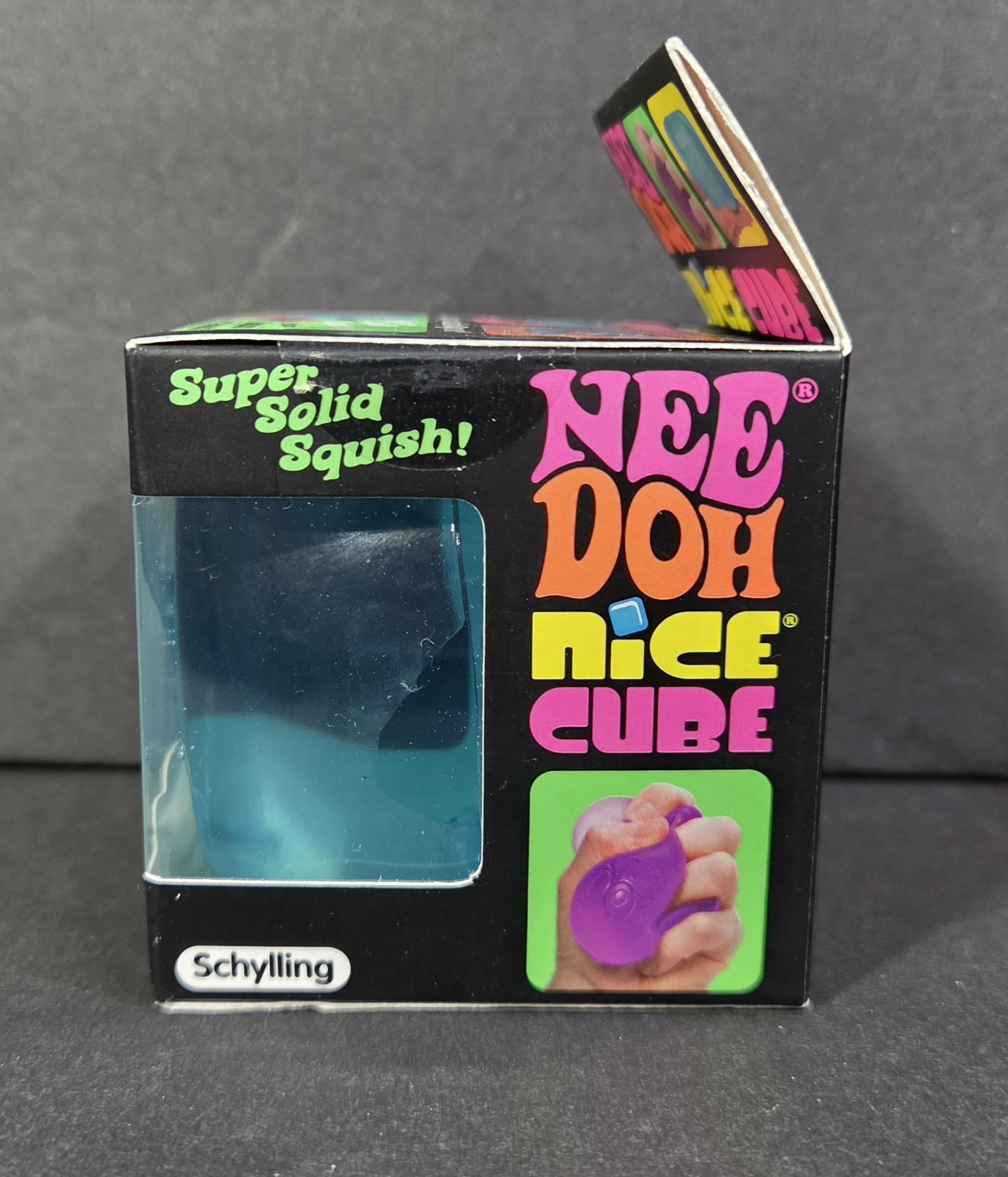 Nee Doh Nice Cube Super Solid Squish Teal Squeeze Toy