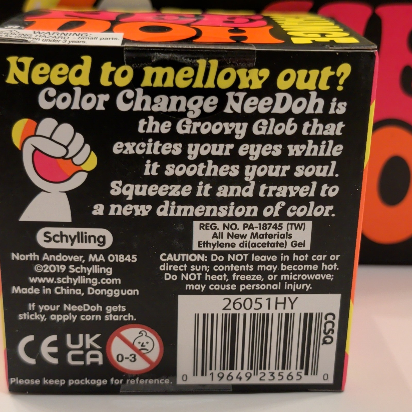 Schylling Color Change NeeDoh Tactile Squeeze Toy, Multicolor Yellow/Pink