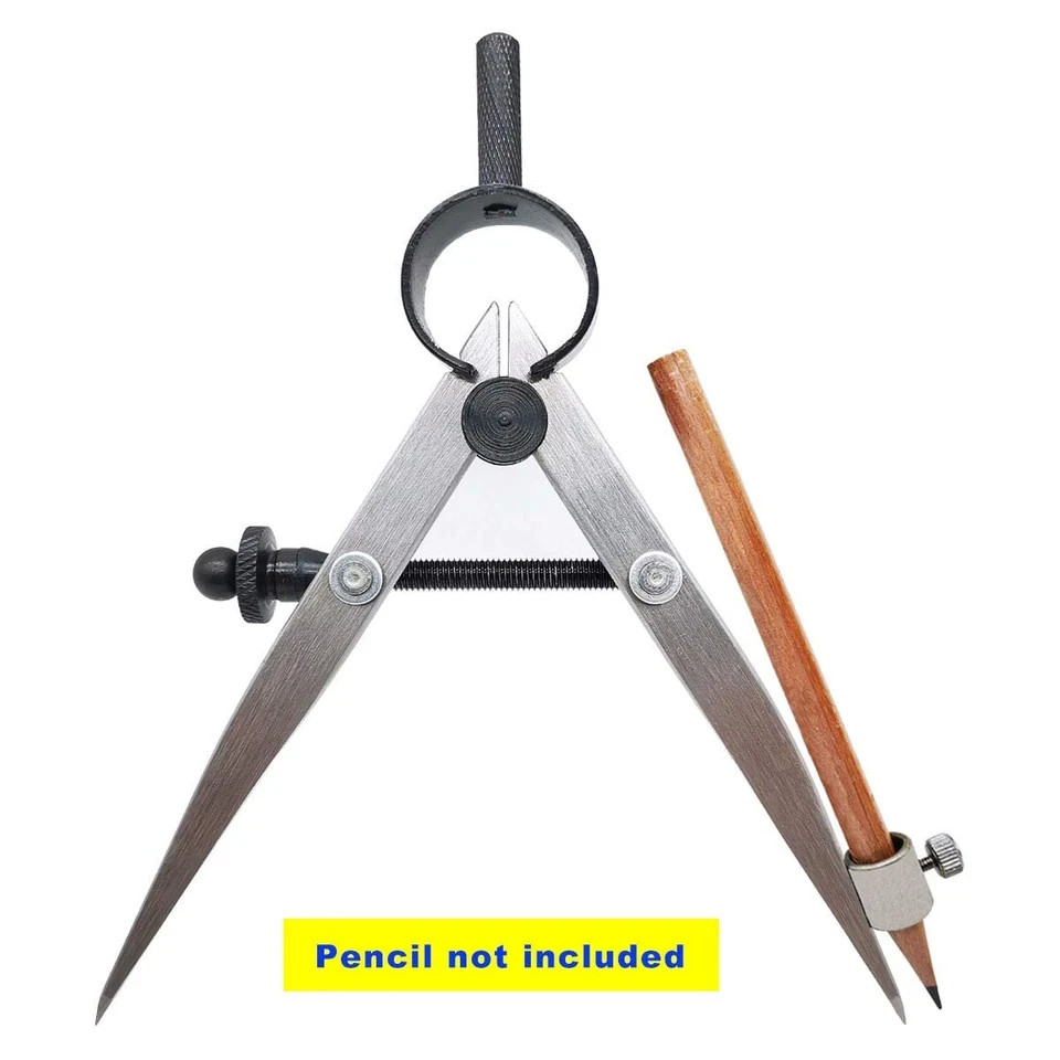 ZLKSKER 4 inch Woodworking Compass with Pencil Holder, Precision 4