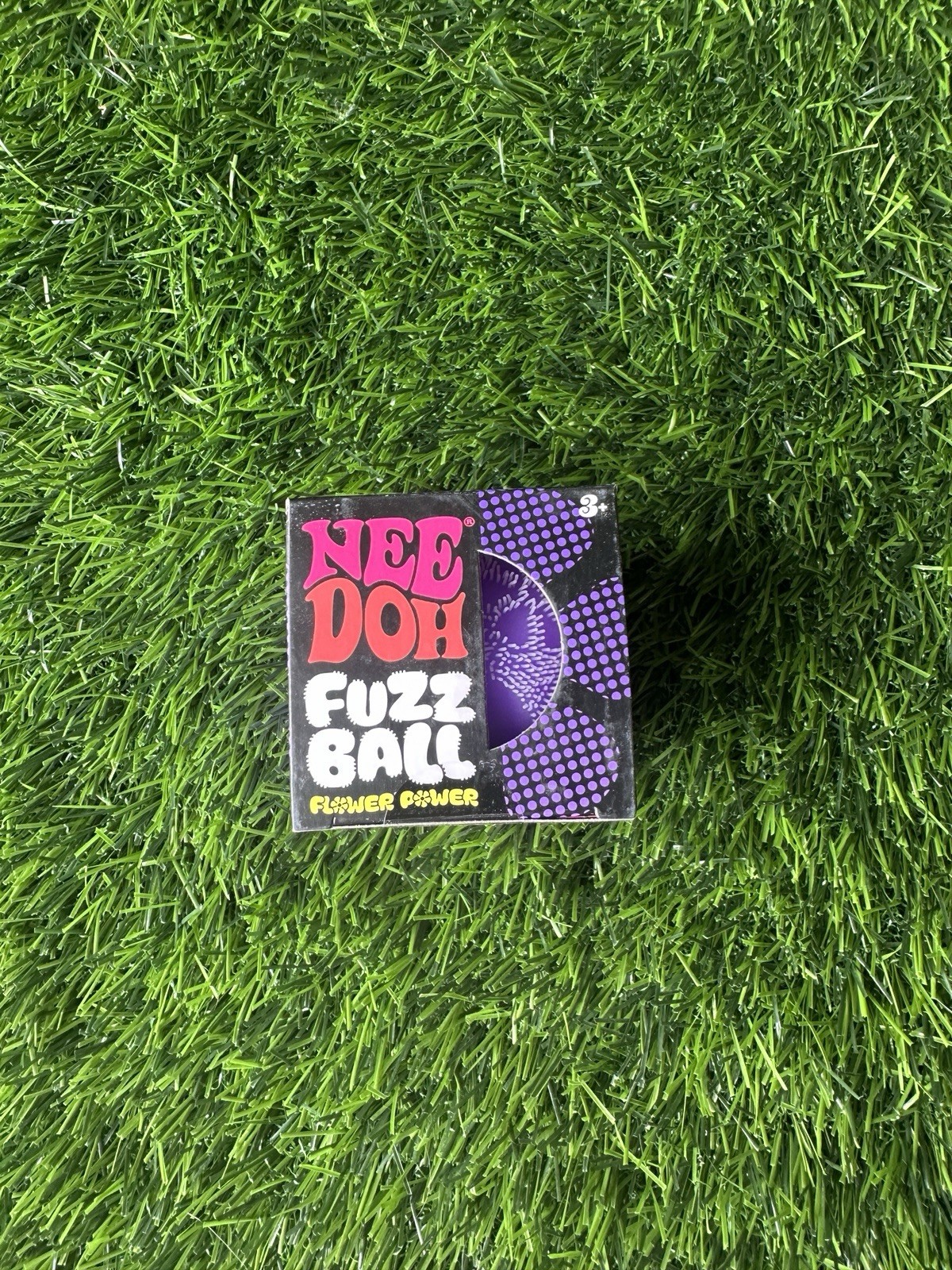 PURPLE Needoh FUZZ BALL Flower Power Nee Doh Squish Stress Ball NEE-DOH Fuzzball