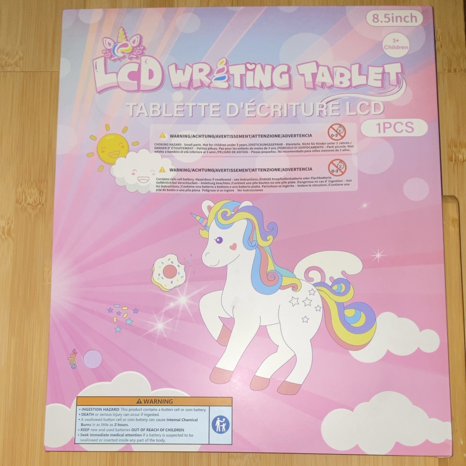Unicorn LCD Writing Tablet 8.5in Purple Kids Drawing Board w/ Stylus LCD23