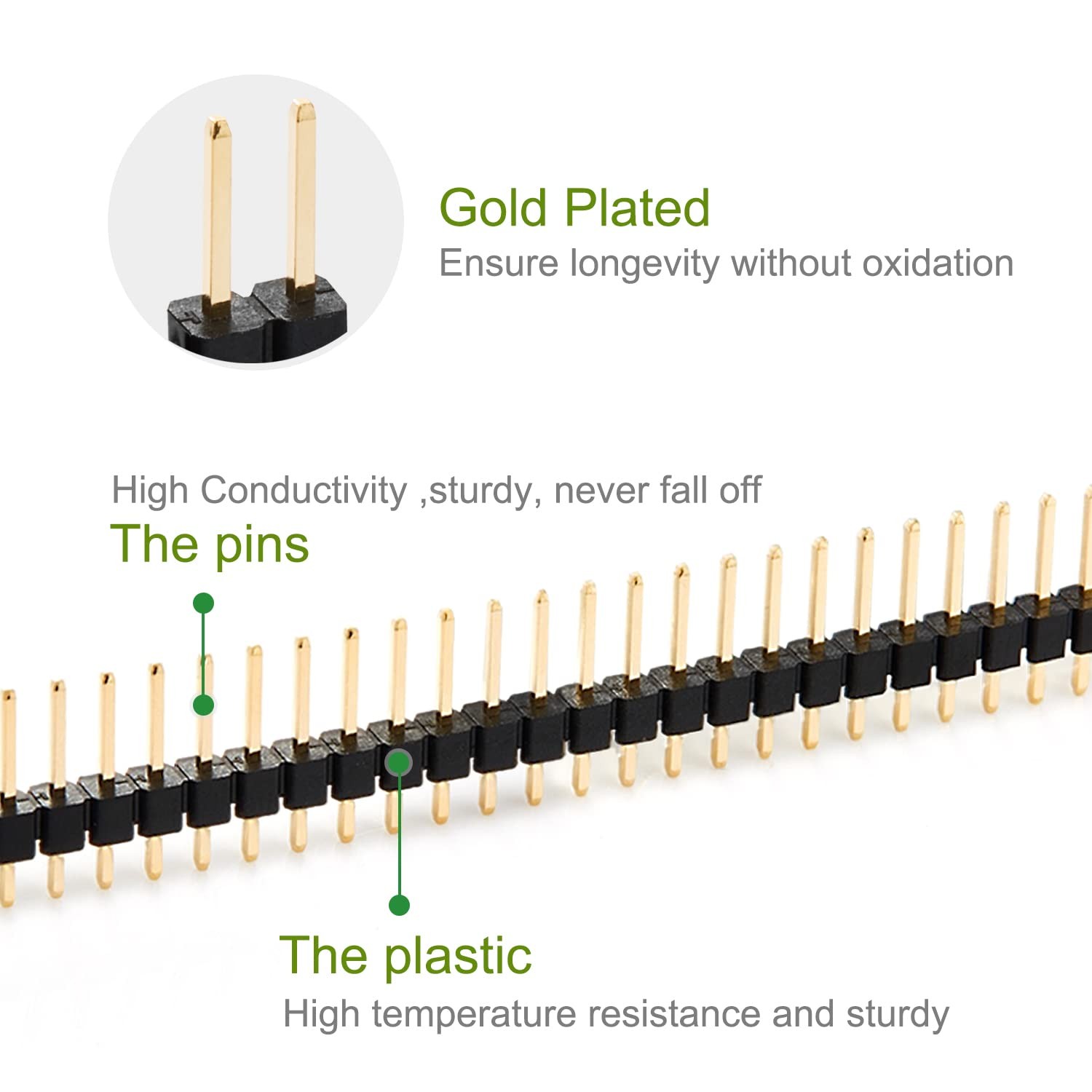 Chanzon Pin Header Strip for Arduino Gpio 40 Standard, (03) Male 40pin 10pcs