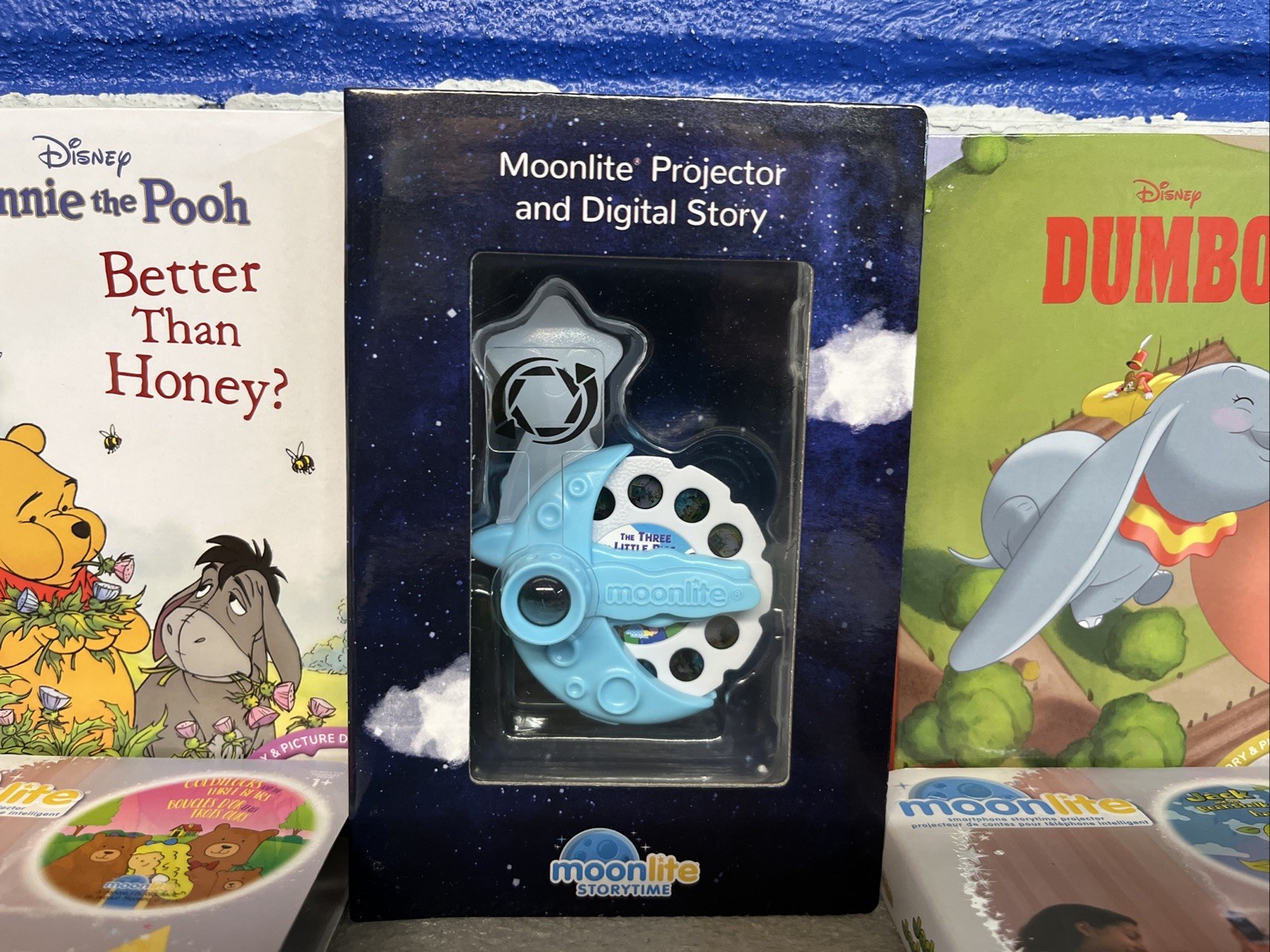Moonlite Storytime Lot Projector & 10 Story Book Reel Picture Discs New Sealed