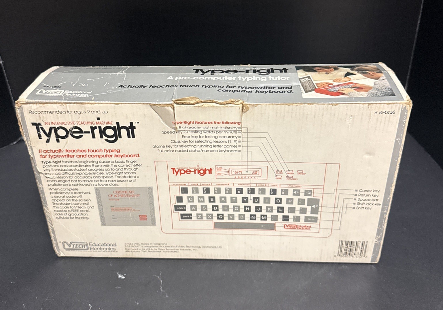 VTech Type-Right Pre-Computer Typing Tutor Vtg 1985 w/ Course Book And Tape