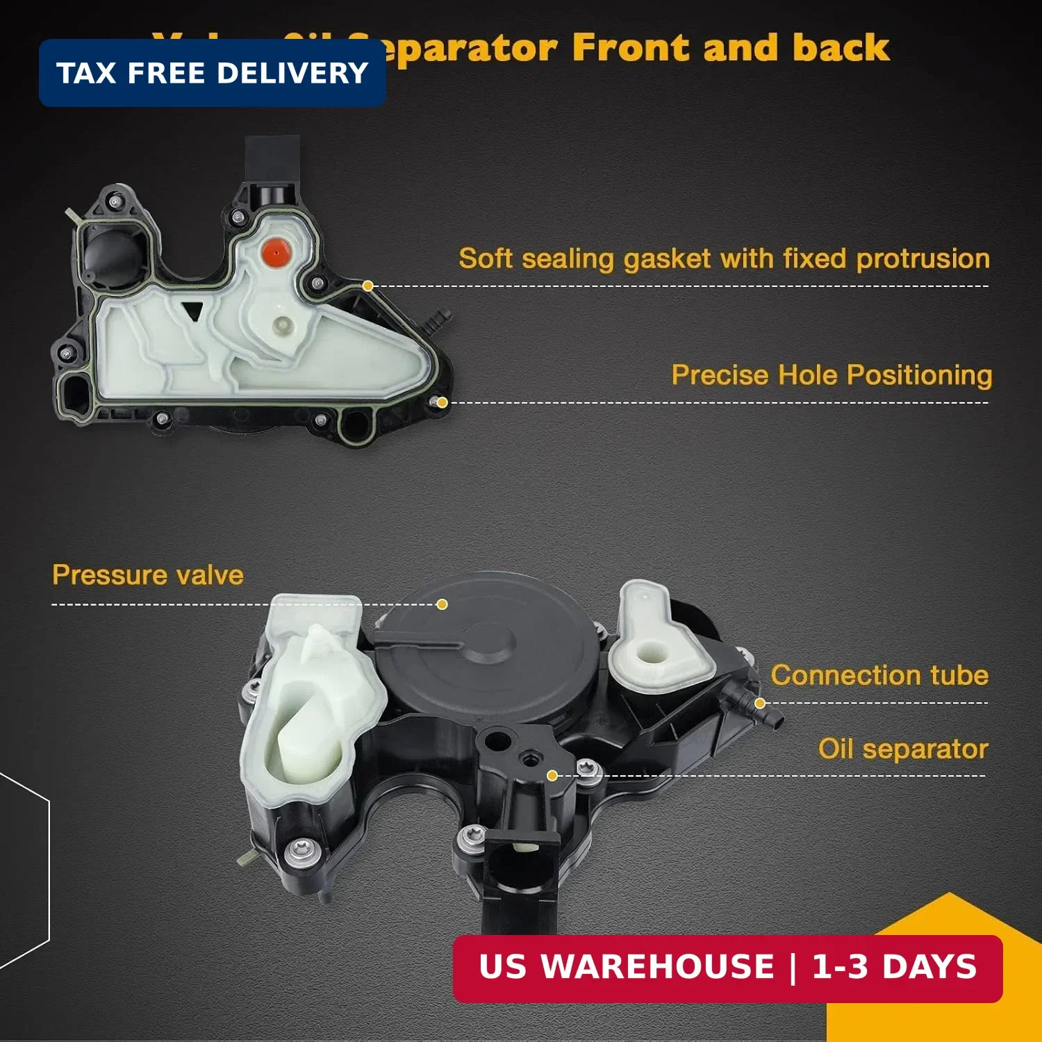 06K103495 PCV Valve, Oil Separator Engine Crankcase Vent Valve, Compatible with