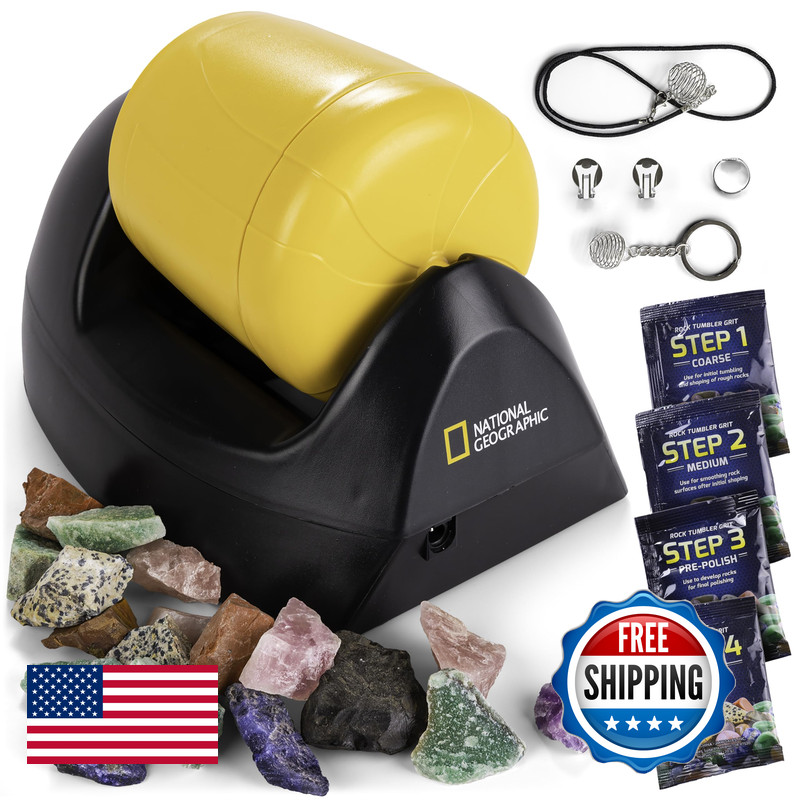 Blue Marble National Geographic Starter Rock Tumbler Kit – Durable Leak-Proof