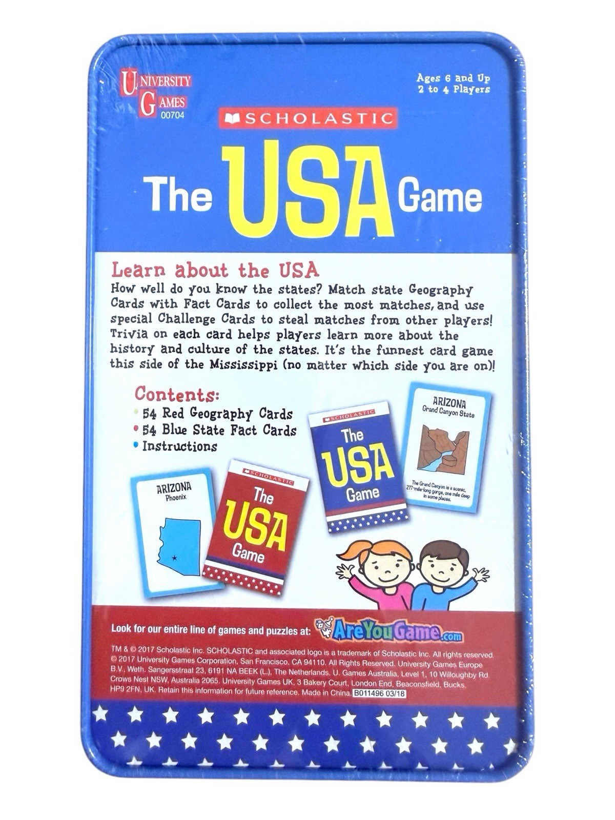 Scholastic The USA Game New In Tin University Games Educational Learn The States