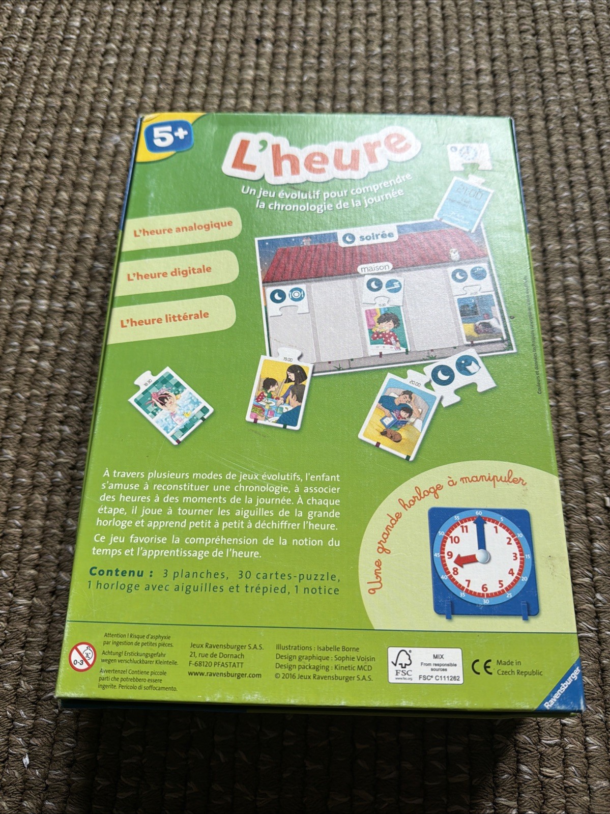 Ravensburger – Educational game – Time / L’heure – Learning game in french