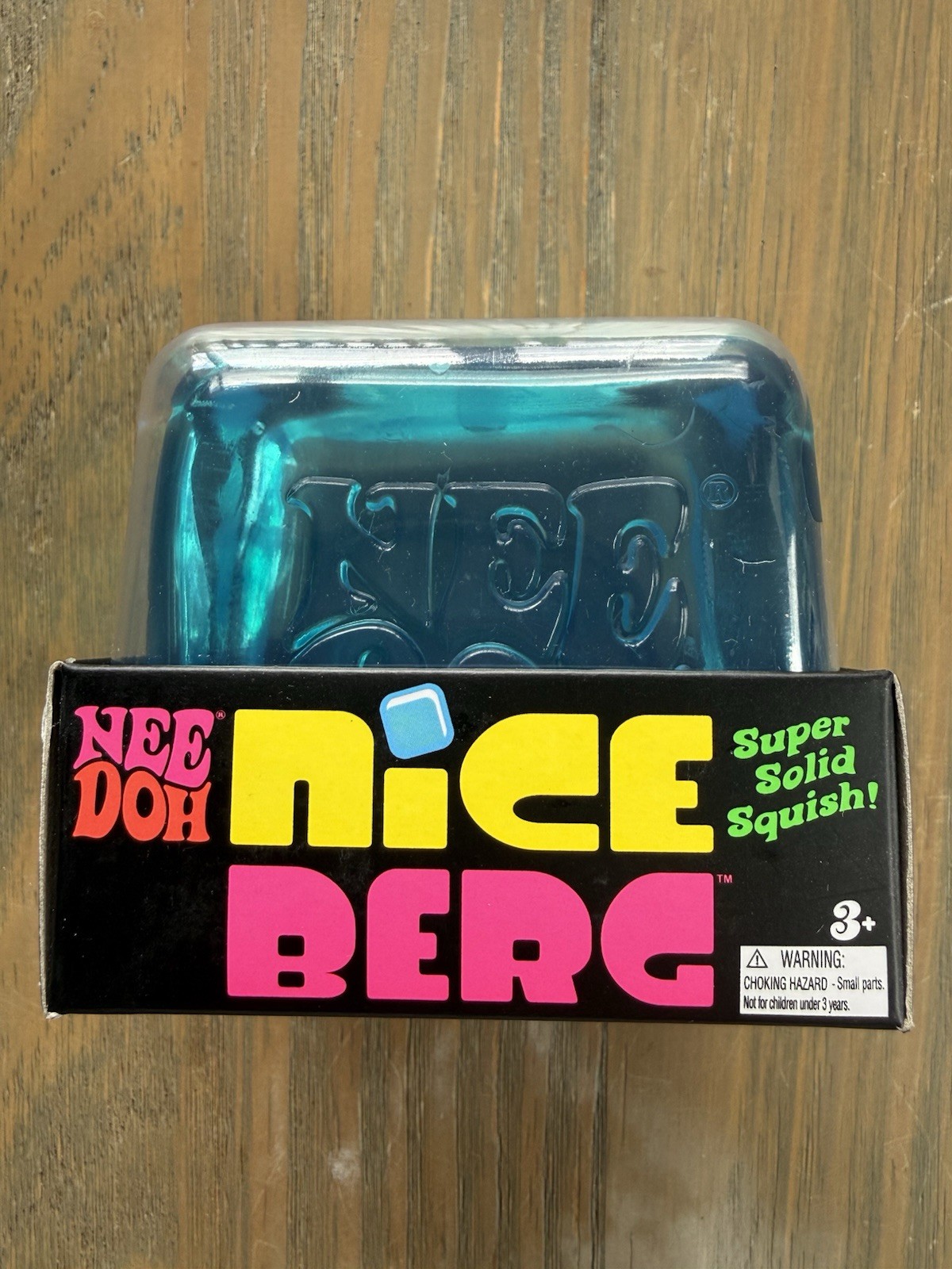NeeDoh Nice Berg Blue XL Giant Nee Doh Niceberg Solid Squish Cube Block Sealed