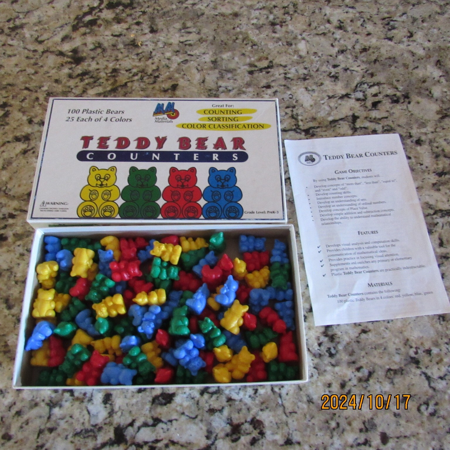 Teddy Bear Counters-Set 100 Plastic Bears-Media Material-MM-Counting-Sorting
