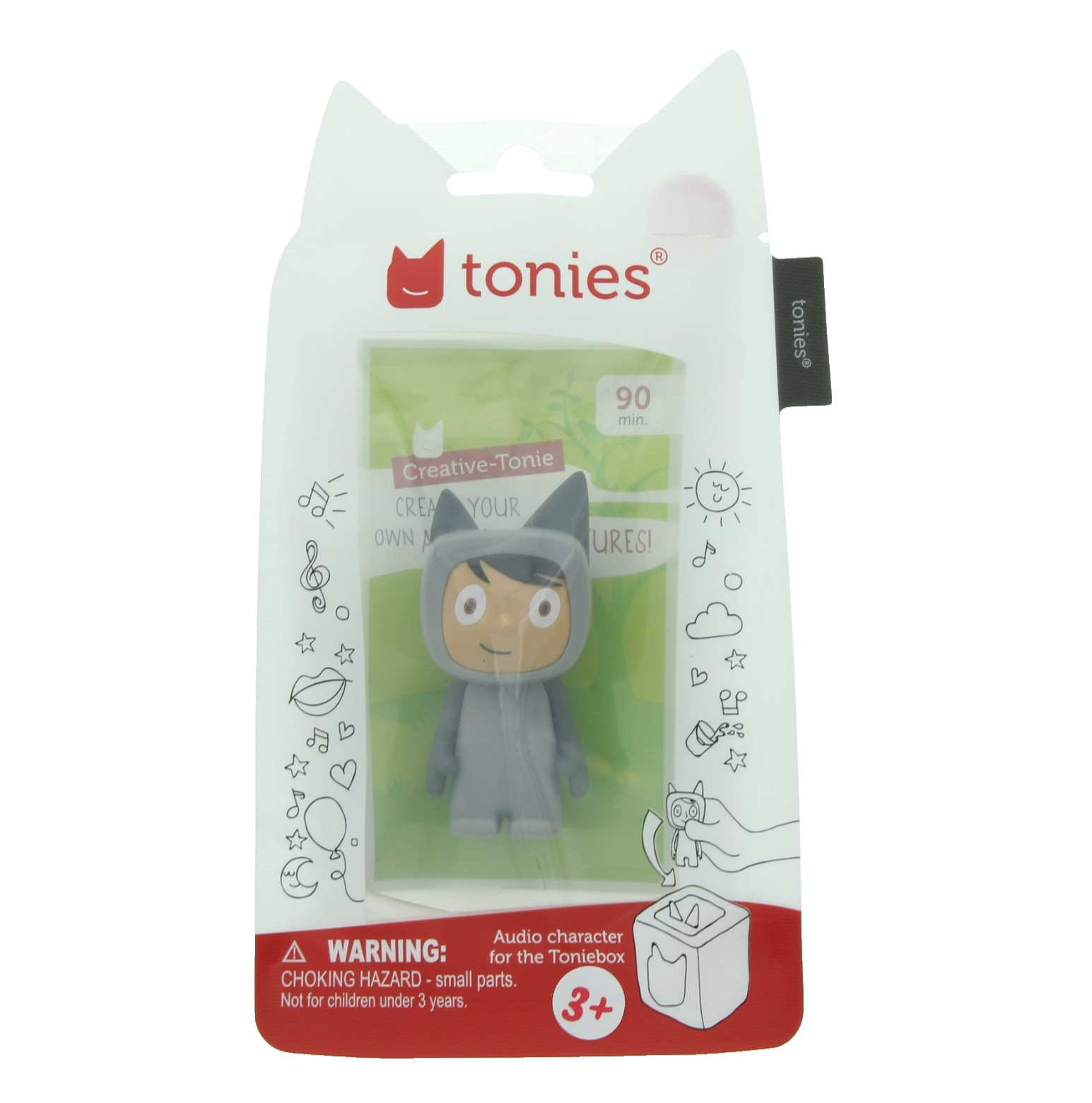 Tonies Creative Audio Play Figurine, Customizable, 90 Minutes of Recording, Grey