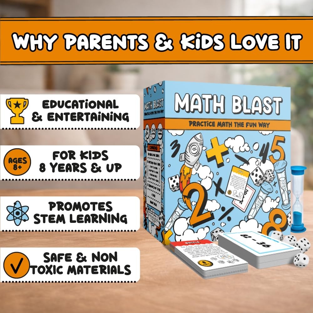 Math Blast! Cool Games for 4 inches x 1.9 x 4 inches, Multicolor