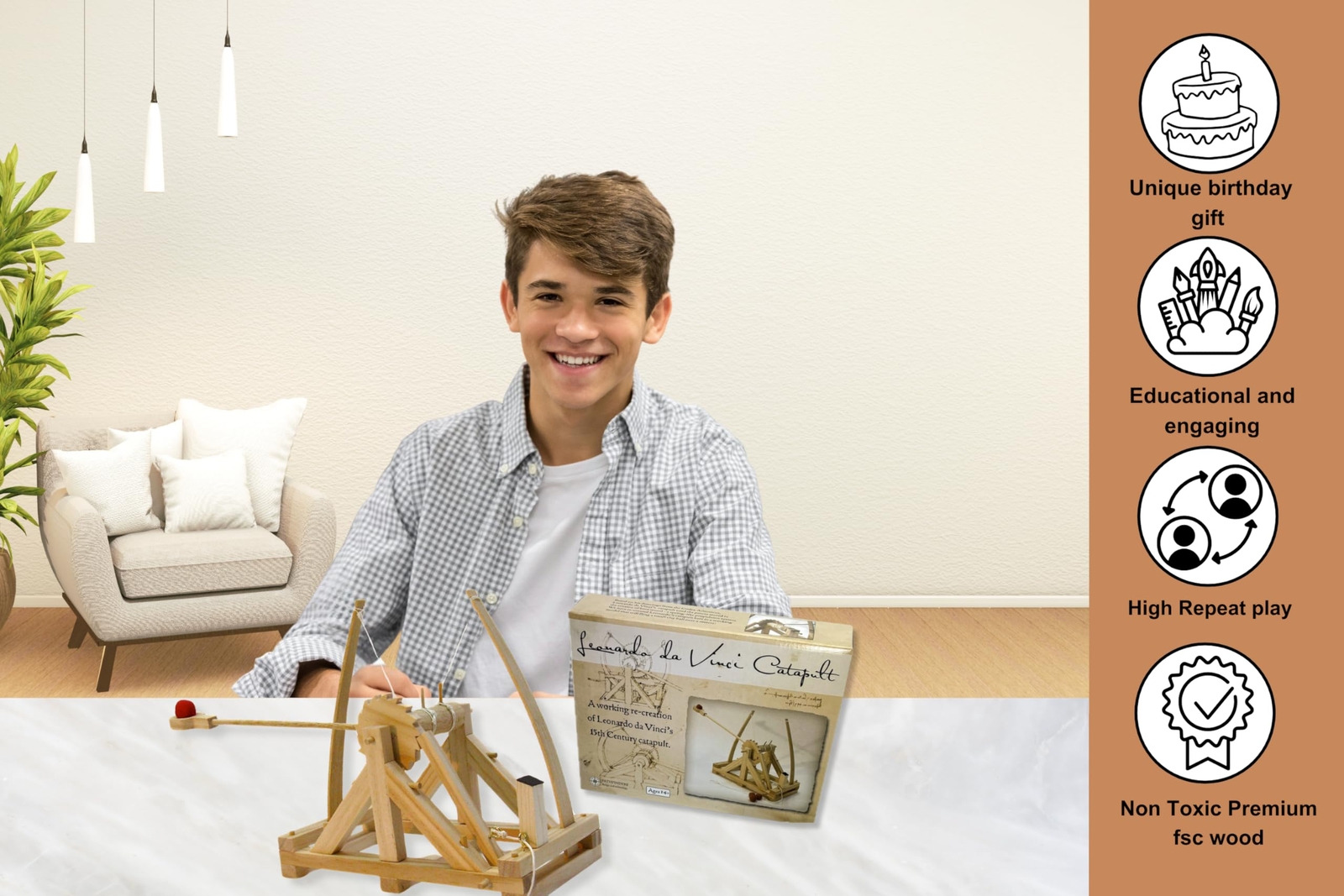 PATHFINDERS STEM kit Leonardo Da Vinci Catapult kit Trebuchet Engineering kit