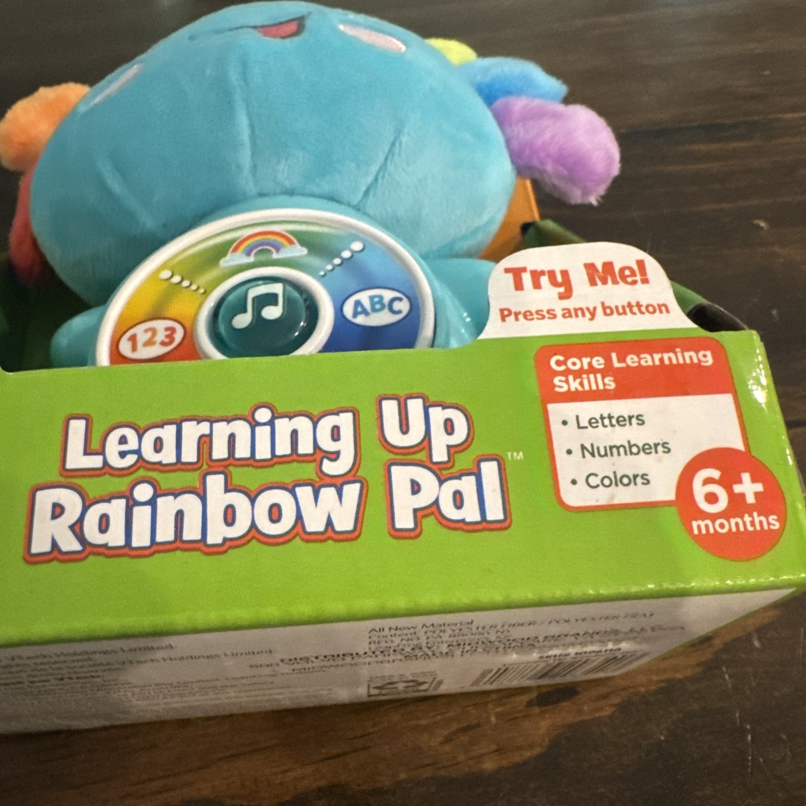 Leap Frog Learning Up Rainbow Pal English Spanish Bilingual lights sounds plush