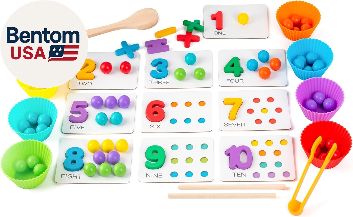 Fine Motor Toys，Wooden Peg Board Bead Game for Toddlers – Rainbow Stacking, Colo