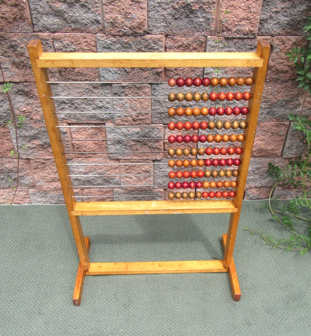 Vintage Springfield Education School Teacher Math Mathematics Wood Floor Abacus