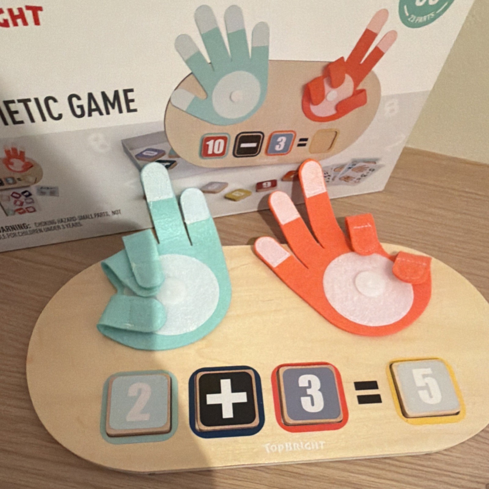 TopBright Finger Arithmetic Game Mathematics Toy with Number Tiles and Cards