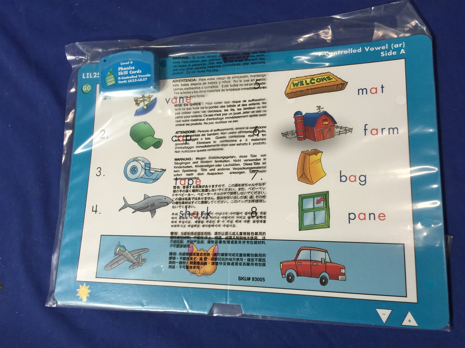 Leap Frog Leap Pad School house Quantum Phonics Skill Cards Levels 2-6 Vowels
