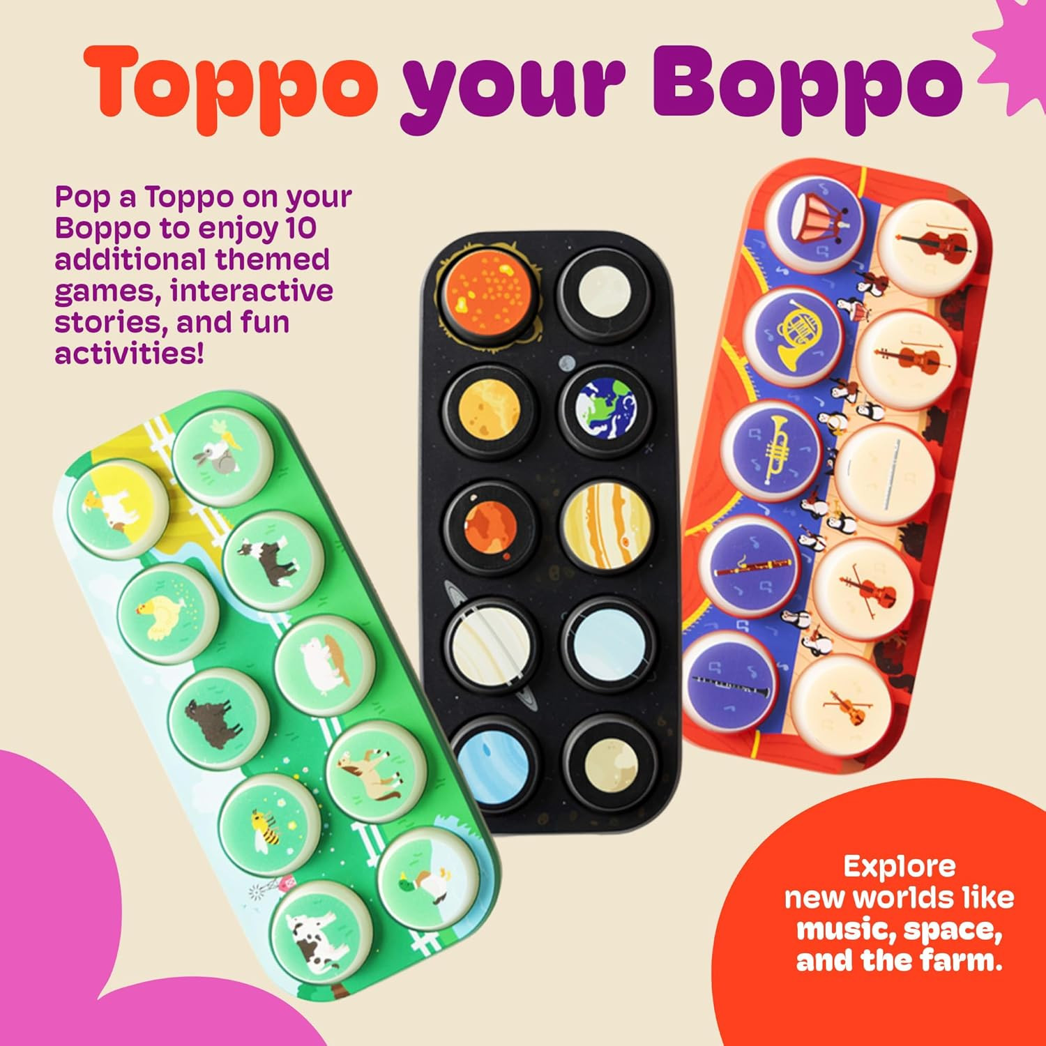 Boppo Screen-Free Learning Tablet for Kids – Interactive Handheld Games – Educat