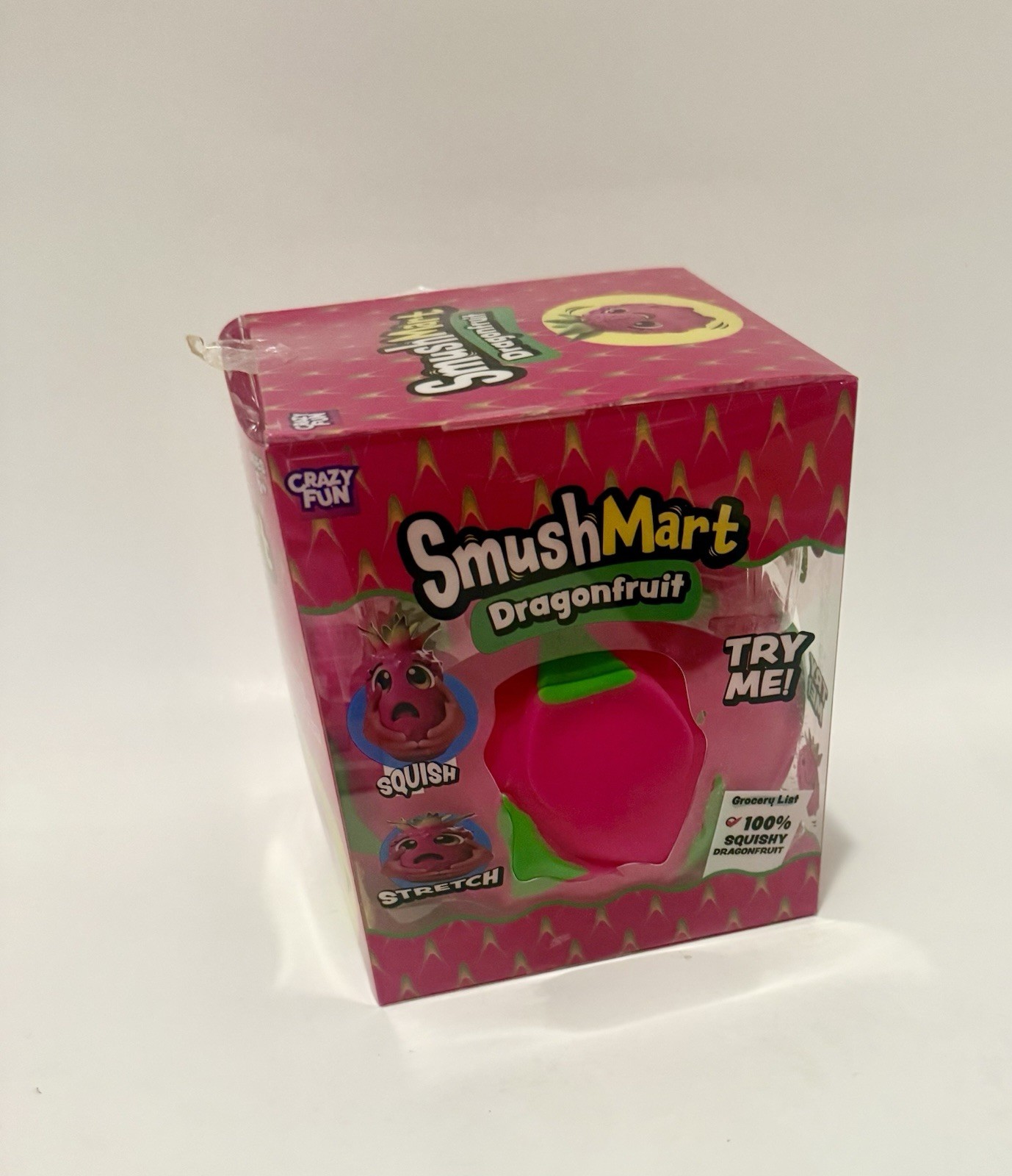 SmushMart Dragonfruit Squishy Squeezy Squeeze Toy Pink Green Ages 6+