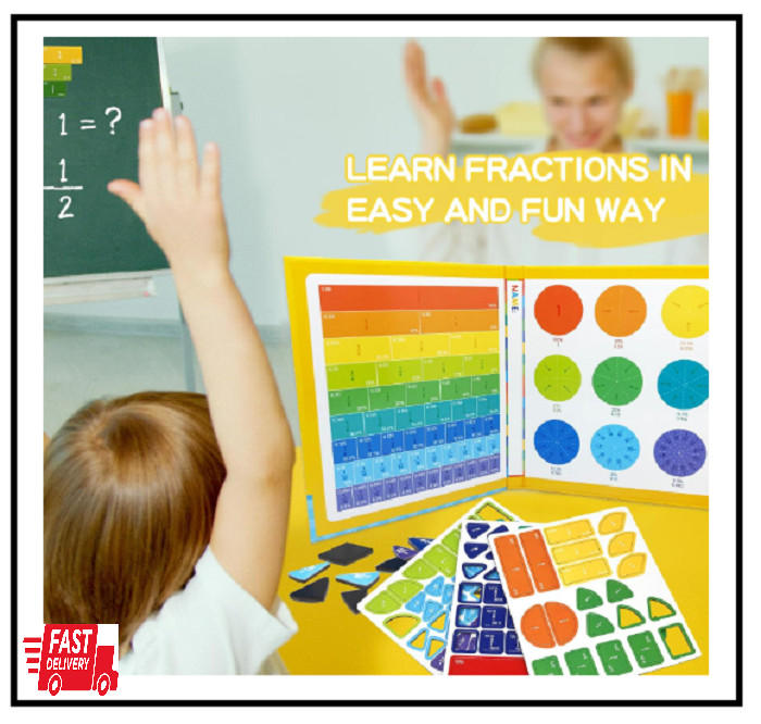 Montessori Magnetic Fraction Educational Puzzle for Children, Math Fraction Mani