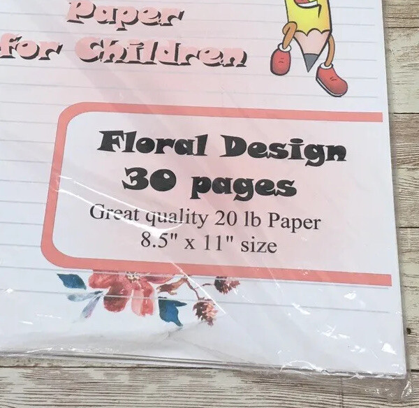 Floral Design – Handwriting Practice Paper For Children – 30 Sheets