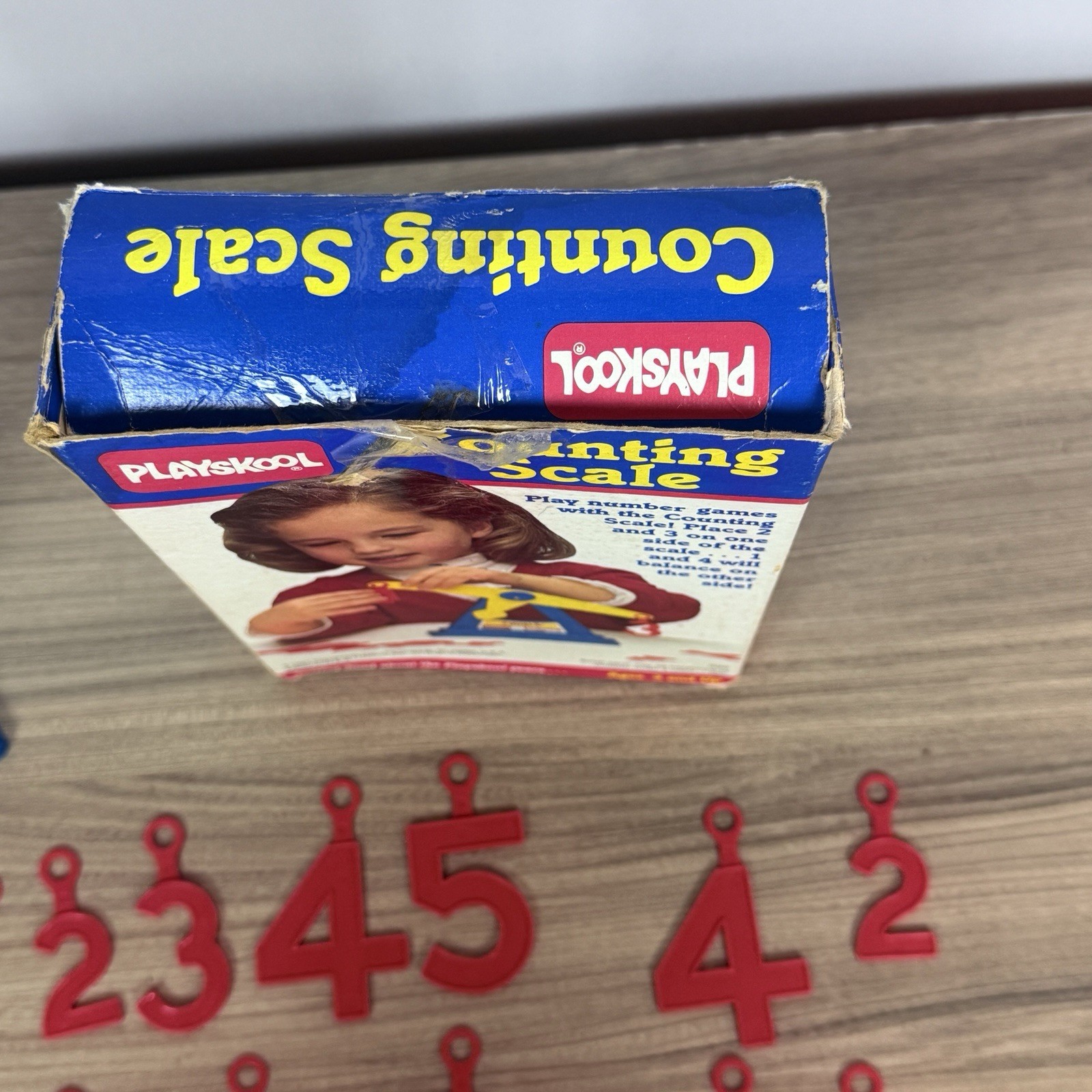 VTG 1987 Playskool Counting Scale Adding & Subtracting Box & 13 Numbers VIDEO!