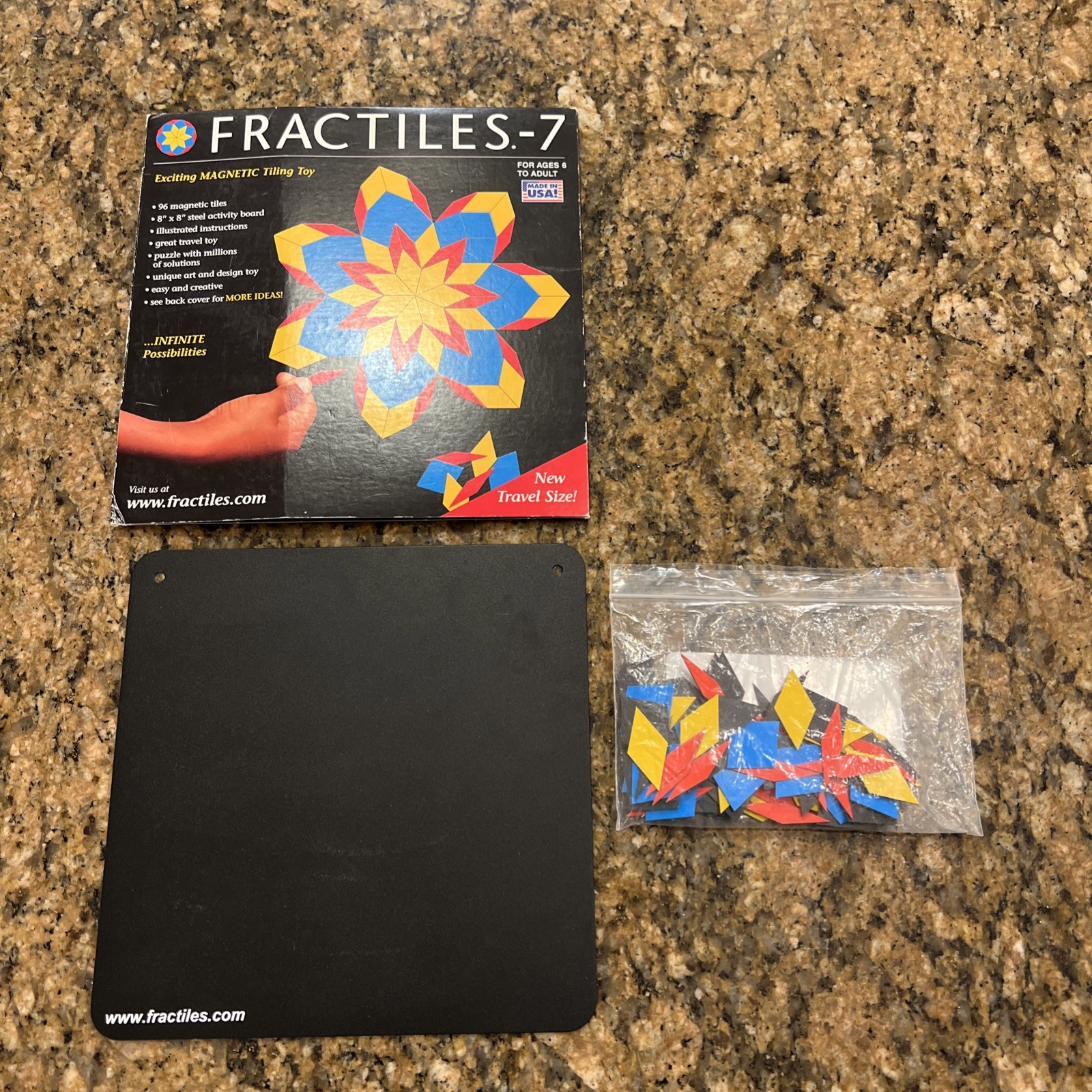Fractiles 7 Magnetic Tile Toy Math Art Patterns Puzzle Visual Skills Youth Adult